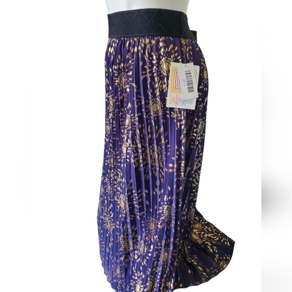 NWT LuLaRoe Jill Gold Purple Skirt. Large.